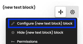 Moodle - Block Drawer - Text Block - Configure Block